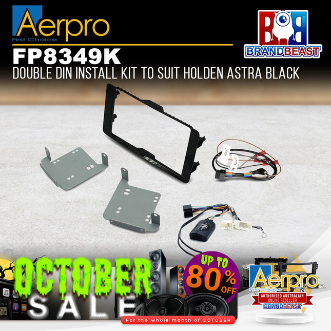 Aerpro FP8349K 2DIN Install Kit Black Suit Mitsubishi Triton MQ/MR - Gloss Black