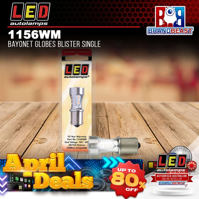 LED Autolamps 1156WM Bayonet Globes Blister Single