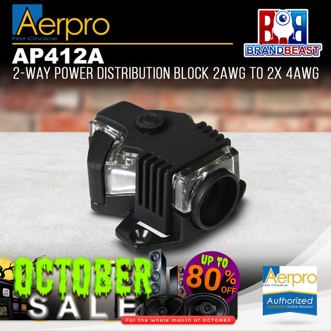 Aerpro AP412A 2-Way Power Distribution Block (1x 2AWG - 2x 4AWG)