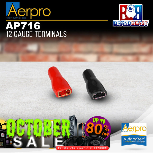 Aerpro AP716 12 Gauge Male Spade Terminals