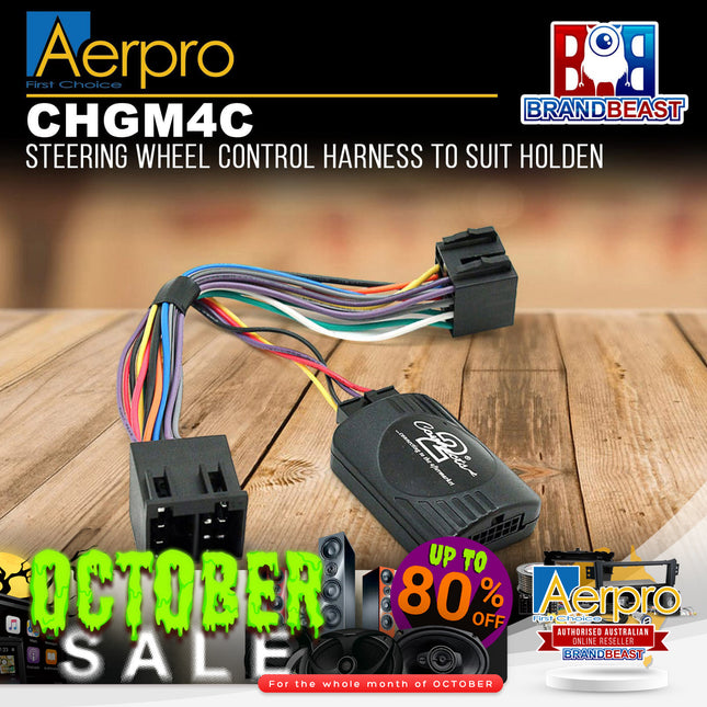 Aerpro CHGM4C Steering Wheel Control Harness to Suit Holden
