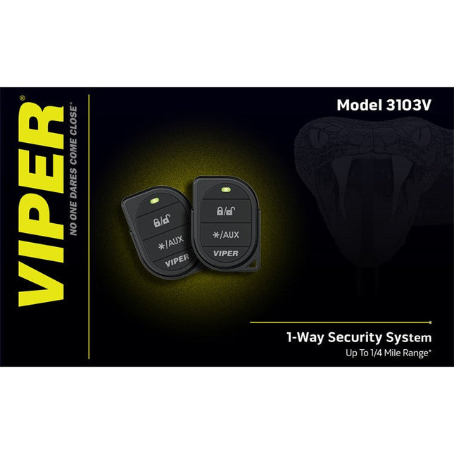 VIPER 3103V 1-way security system with dual 2-button transmitters and comprehensive vehicle protection features