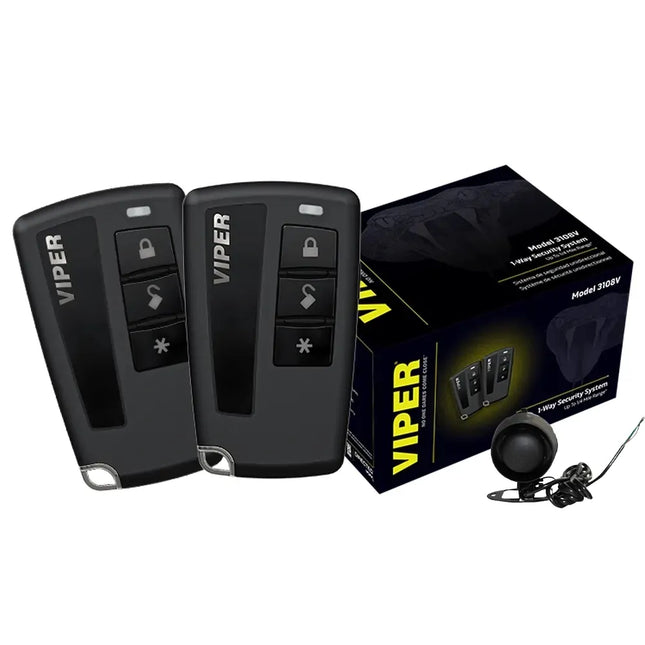 Viper 3108VR enhanced security system with battery backup siren, dual 4-button transmitters, and smartphone upgrade compatibility