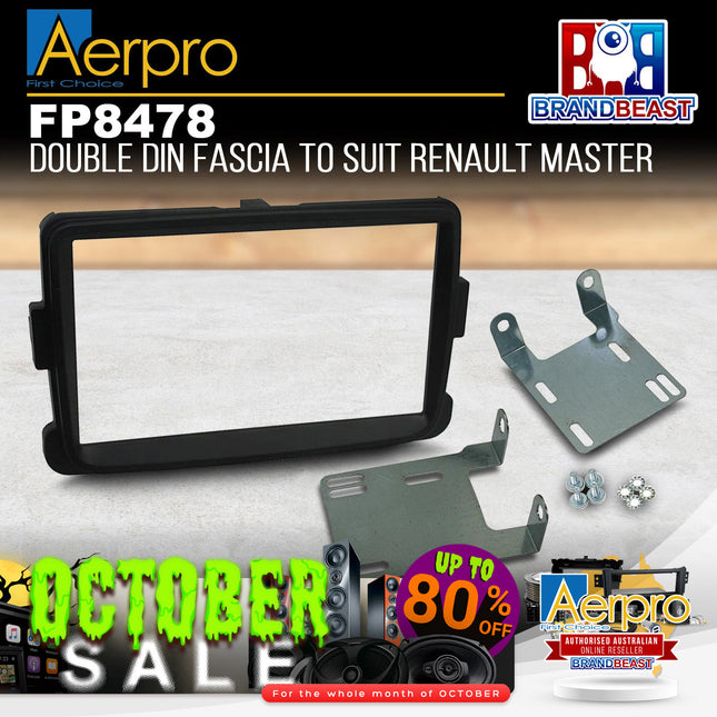 Aerpro FP8478 Double DIN Facia Kit Suit Renault Master - Matte Black