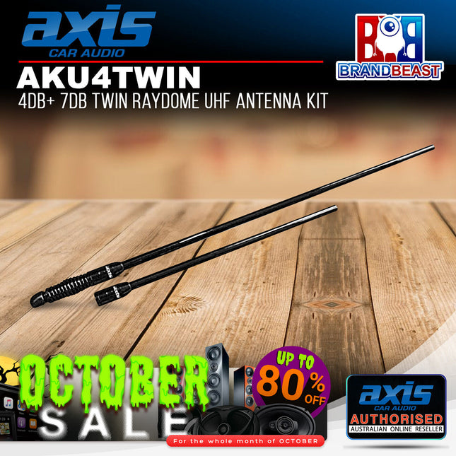 Axis AKU4TWIN 4dB + 7dB Black Raydome UHF Antenna Kit