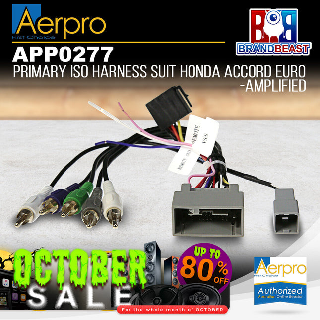 Aerpro APP0277 Primary ISO Harness to Suit Honda Accord Euro-Amplified