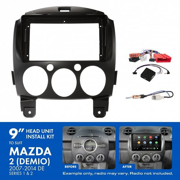 Aerpro AKMZ7 9" Install Kit Suit Mazda 2 2007 - 2014