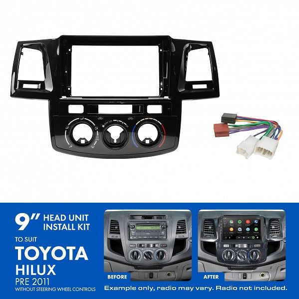 Aerpro AKTO49 9" Install Kit Suit Toyota Hilux 2005 - 2011