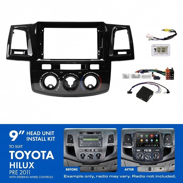Aerpro AKTO9 9" Install Kit Suit Toyota Hilux 2005 - 2011