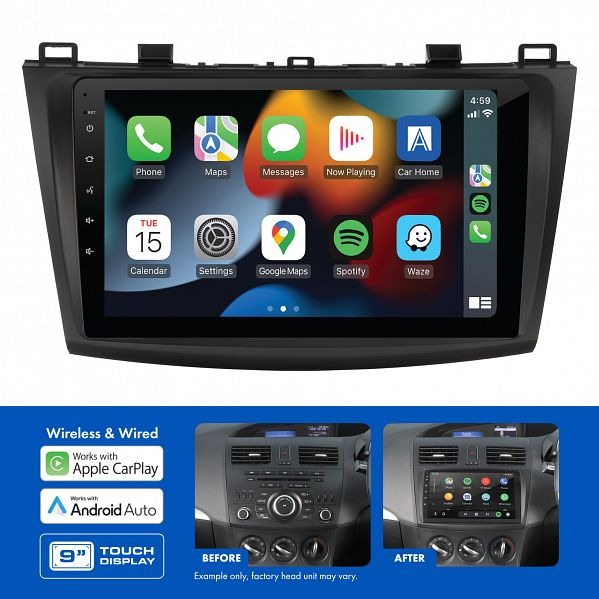 Aerpro AMAMZ5 | 9" Multimedia Receiver Suit Mazda 3 2009 - 2013