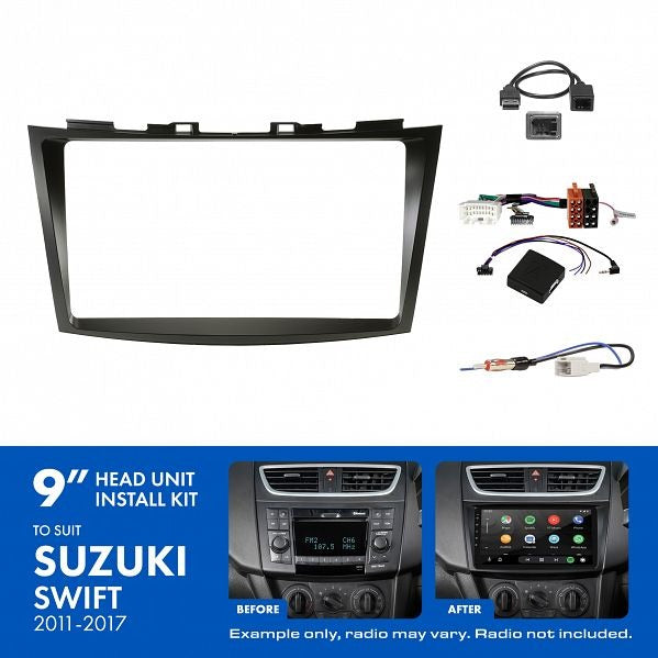 Aerpro AKSZ4 | 9" Install Kit Suit Suzuki Swift 2011 - 2017 (Compatible With Pioneer DMH-AP6650BT & Kenwood DMX80AXS)