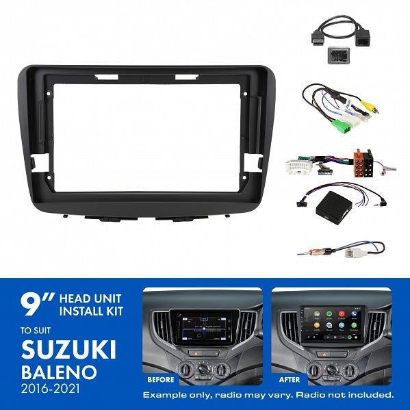 Aerpro AKSZ8 | 9" Install Kit Suit Suzuki Baleno 2016 - 2022 (Compatible With Pioneer DMH-AP6650BT & Kenwood DMX80AXS)