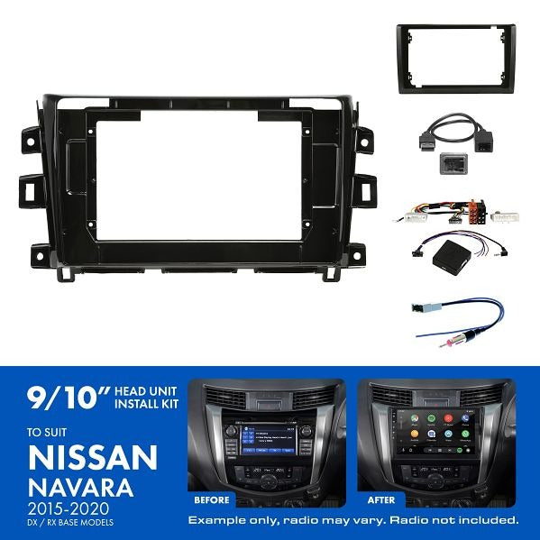 Aerpro AKNI12 | 9/10" Install Kit | Suit Nissan Navara 2015 - 2020 (Compatible With Pioneer DMH-AP6650BT & Kenwood DMX80AXS)