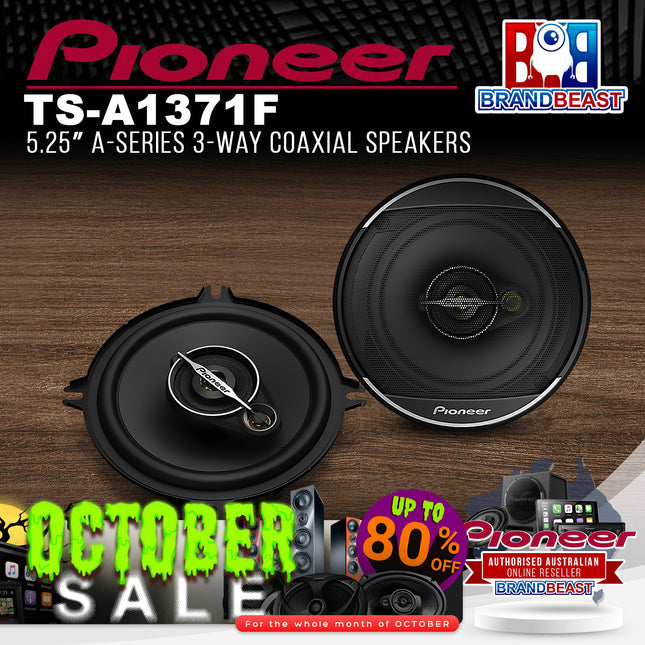 Pioneer TS-A1371F 5.25" A-Series 3-Way Coaxial Speakers