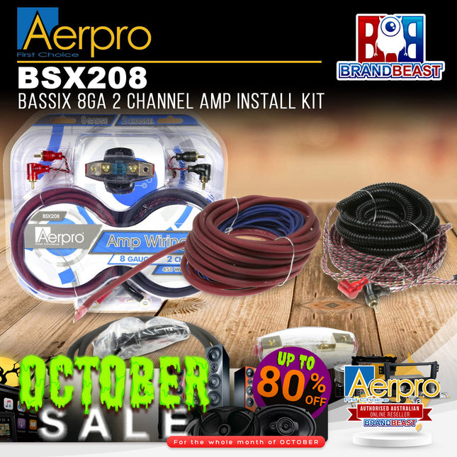 Aerpro BSX208 BASSIX 8GA 2-Channel Amplifier Install Kit