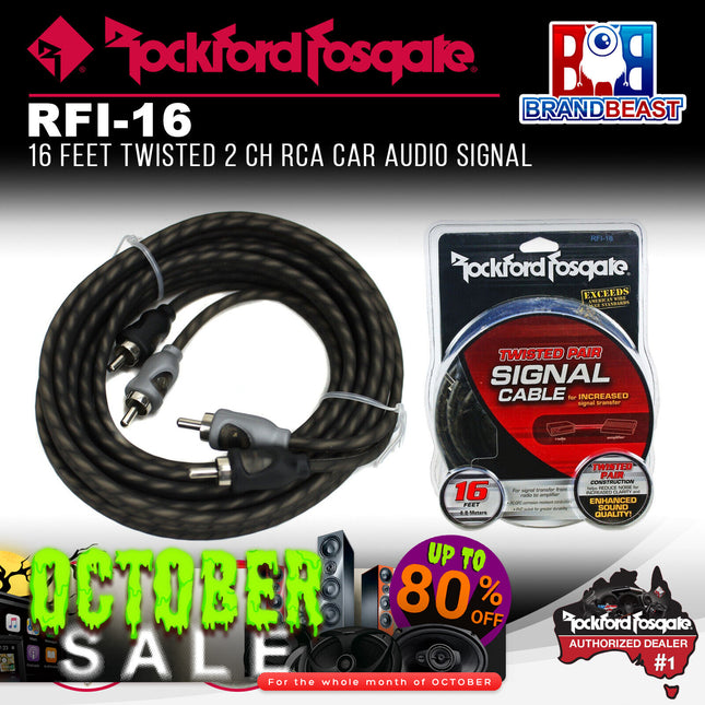 Rockford Fosgate RFI-16 16 Feet Twisted Pair Signal Cable