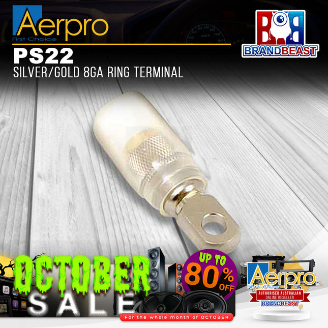 Aerpro PS22 Silver/Gold 8Ga Ring Terminal