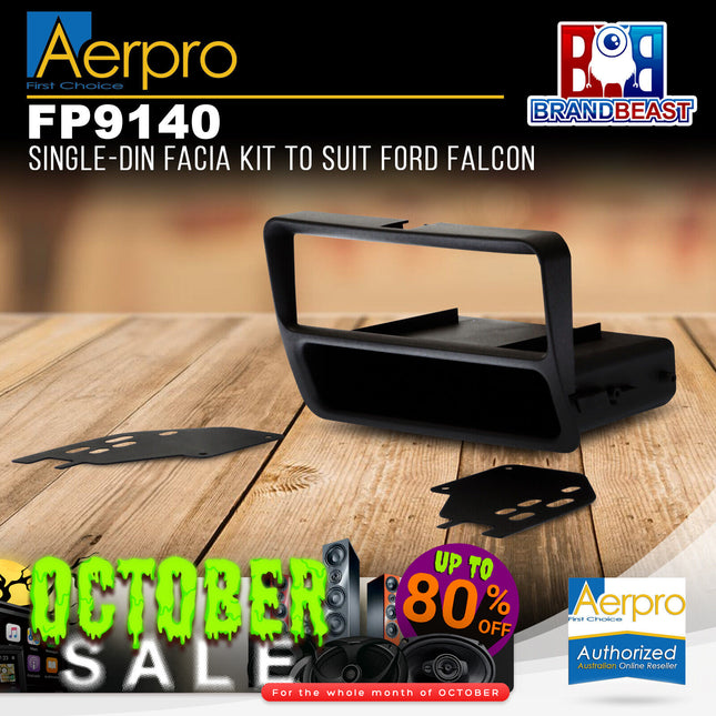 Aerpro FP9140 Single DIN Matte Black Facia Kit Suit Ford Falcon AU Series 1/2/3