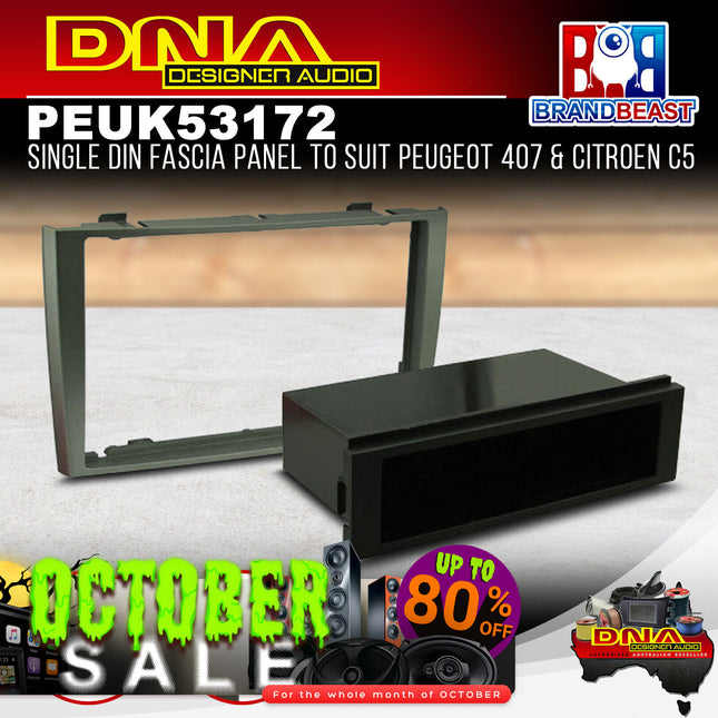 DNA PEU-K16044 Single DIN Fascia Panel To Suit Peugeot 407 & Citroen C5