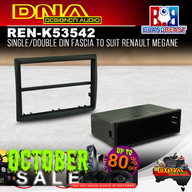 DNA REN-K53542 Single/Double DIN Fascia Panel To Suit Renault Megane