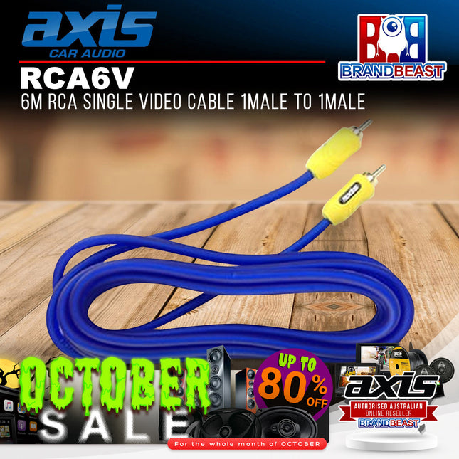 Axis RCA6V 6m 1Male to 1Male RCA Single Video Cable