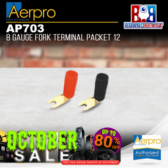 Aerpro AP703 8 Gauge Fork Terminal Packet of 12