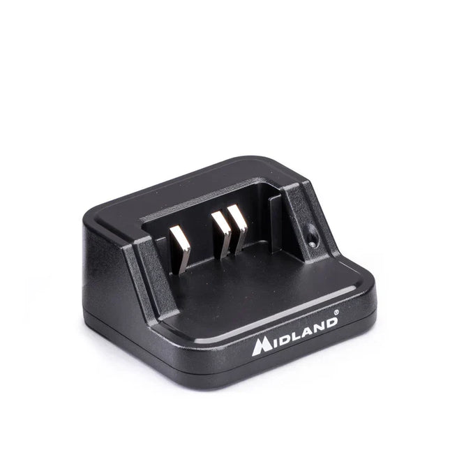 Midland CA-PRO5X single desktop charger with drop-in cradle design for PRO5X UHF LMR hybrid radio.