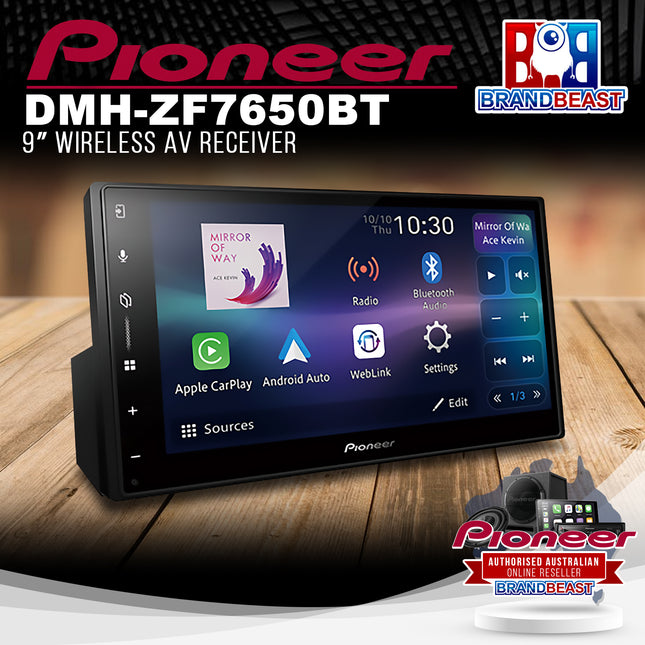 Pioneer DMH-ZF7650BT 9″ Apple CarPlay/Android Auto Wireless AV Receiver