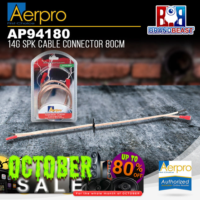 Aerpro AP94180 0.8M 14GA Speaker Cable With Terminals