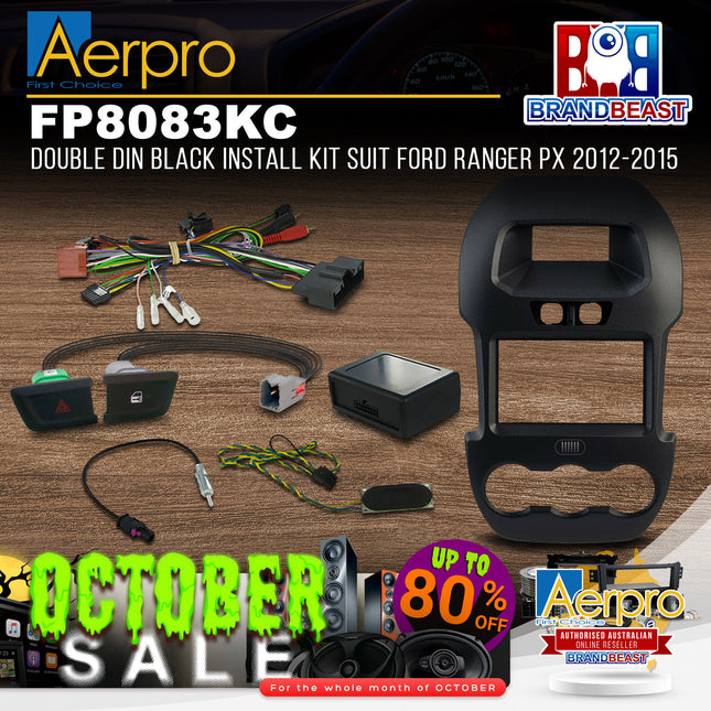 Aerpro FP8083KC Double DIN Black Install Kit Suit Ford Ranger PX 2012-2015