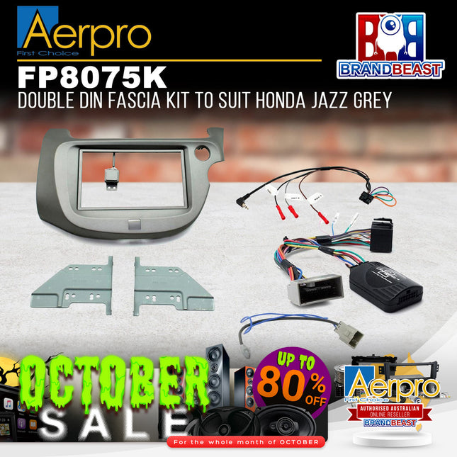 Aerpro FP8075K Double DIN Grey Install Kit Suit Honda Jazz GE 2008 - 2013