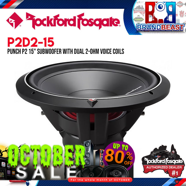 Rockford Fosgate P2D2-15 Punch 15" P2 2-Ohm DVC Subwoofer