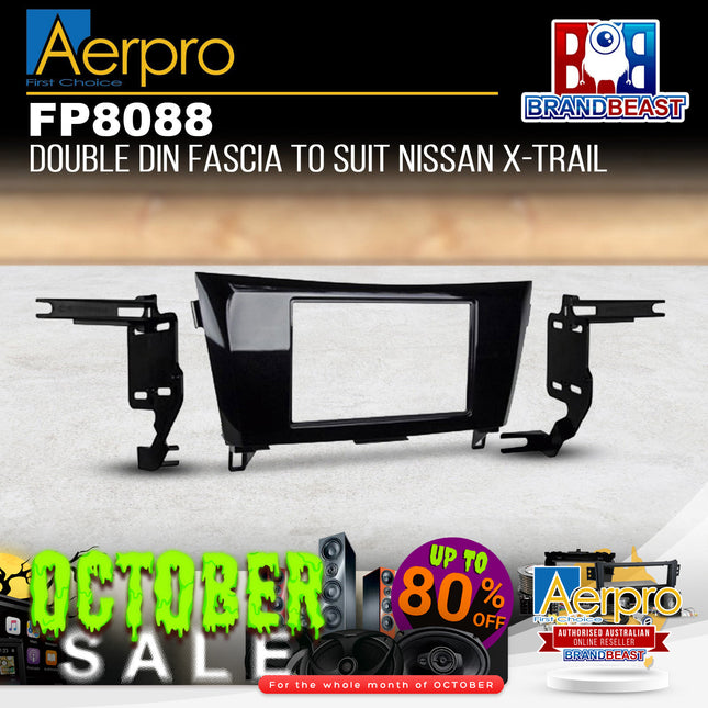Aerpro FP8088 Double DIN Gloss Black Facia Kit Suit Nissan Various Models