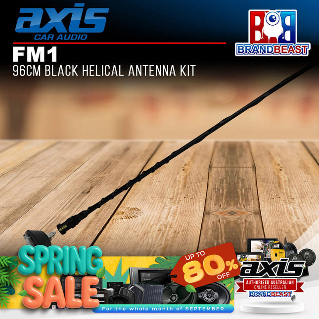 Axis FM1 96cm Black Helical Antenna Kit