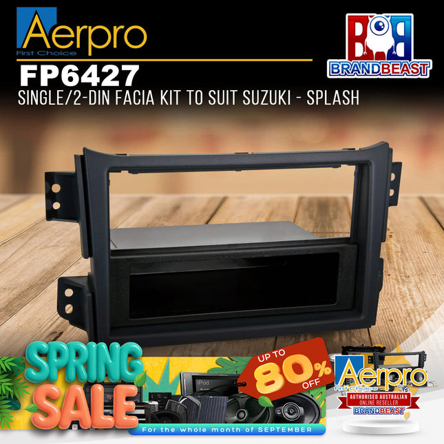 Aerpro FP6427 Single/Double DIN Black Facia Kit For Suzuki Splash NZ 2008 - 2014