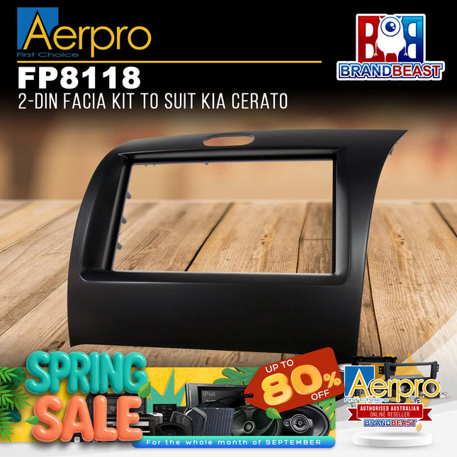 Aerpro FP8118 Double DIN Matte Black Facia Kit Suit Kia Cerato YD 2013 - 2018