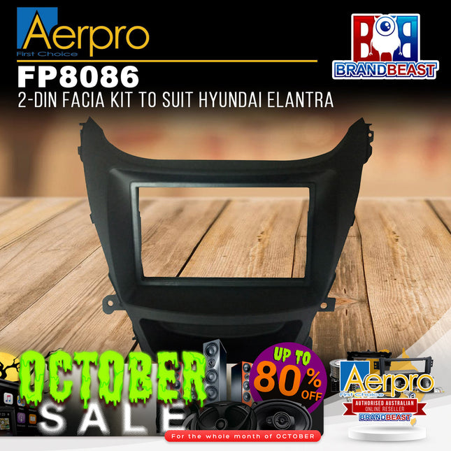 Aerpro FP8086 Double DIN Black Facia Kit Suit Hyundai Elantra MD3 2013 - 2015