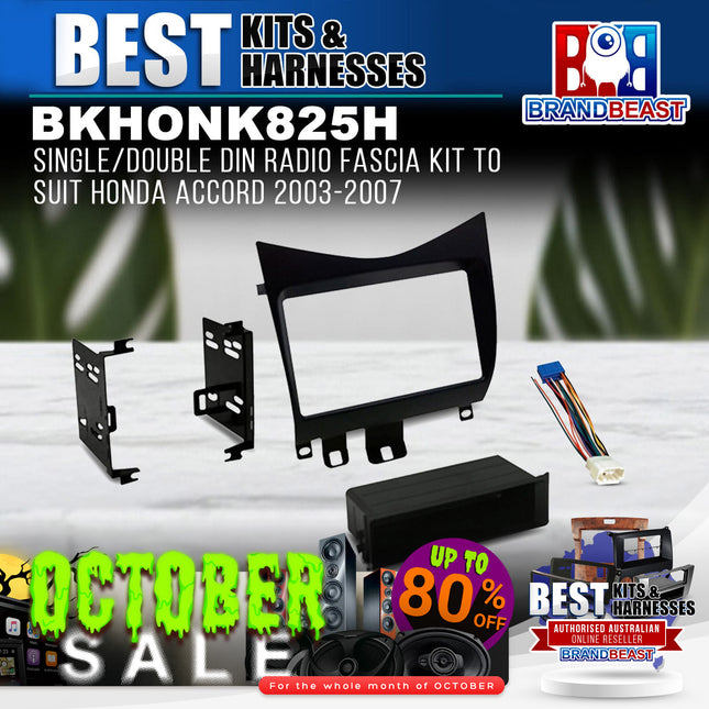 BestKits BKHONK825H Single/Double DIN Fascia Kit For Honda Accord 2003-2007