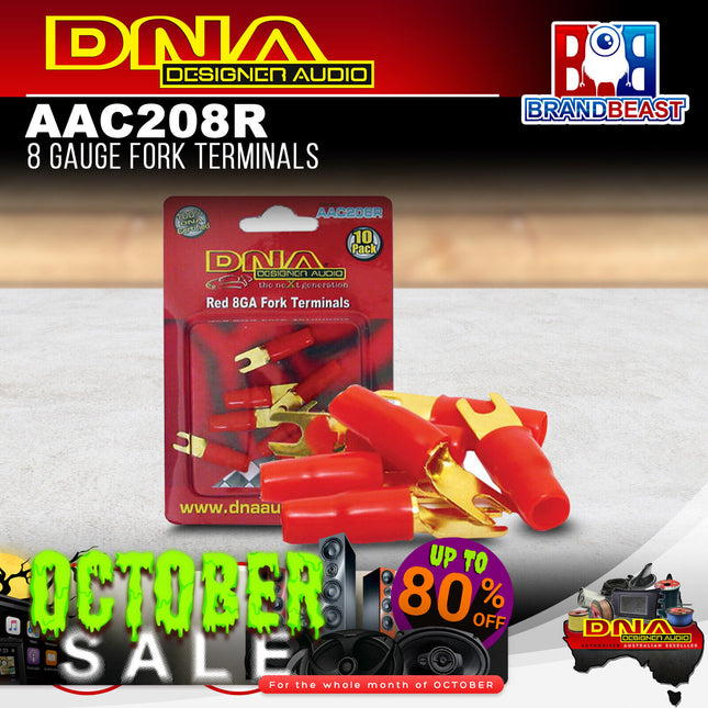 DNA AAC208R 8 Gauge Fork Terminals - 10 Pieces