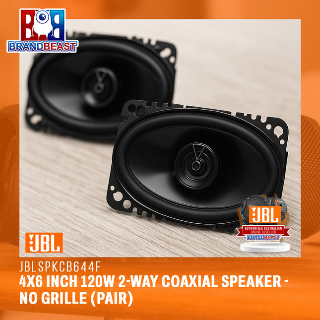 JBL Club 644F 4x6 Inch 120W 2-Way Coaxial Speaker - No Grille (Pair)