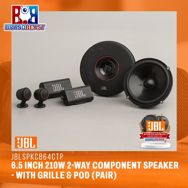 JBL Club 64CTP 6.5 Inch 210W 2-Way Component Speaker - with Grille & Pod (Pair)