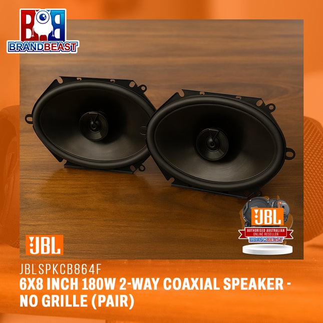 JBL Club 864F 6X8 Inch 180W 2-Way Coaxial Speaker - No Grille (Pair)