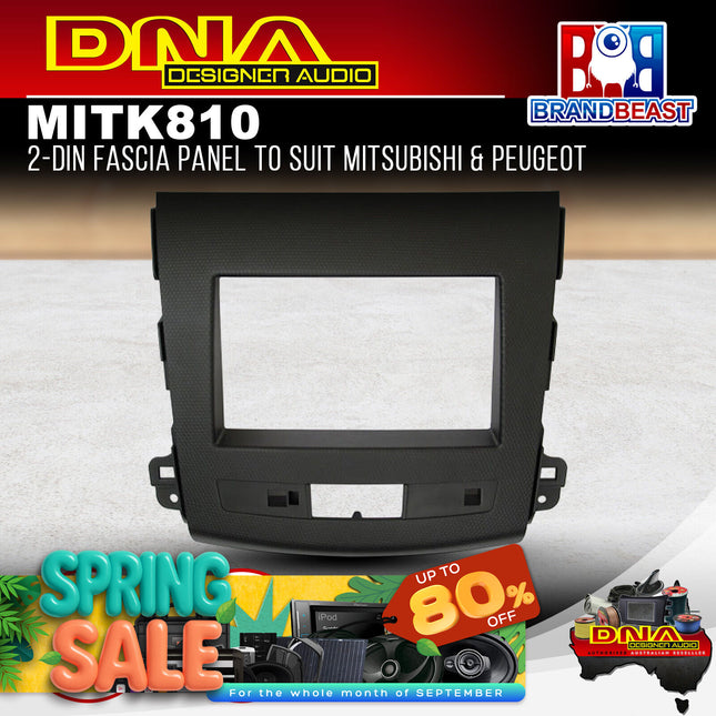 DNA MIT-K810 2-DIN Fascia Panel To Suit Mitsubishi & Peugeot