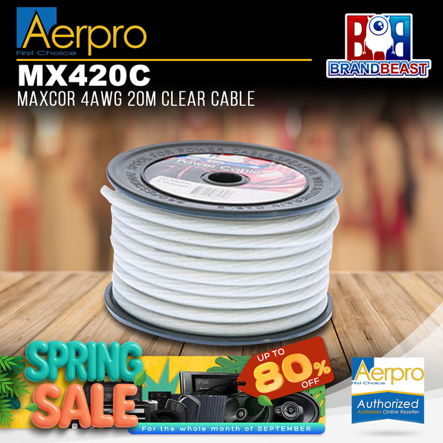 Aerpro MX420C Maxcor 4AWG 20m Clear Cable