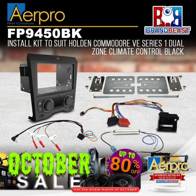 Aerpro FP9450BK Double DIN Black Install Kit Suit Holden Commodore VE Series 1