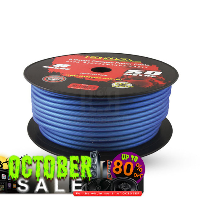 DNA PC8BU 8 Gauge Power Cable Frosted Blue - 50 Metres