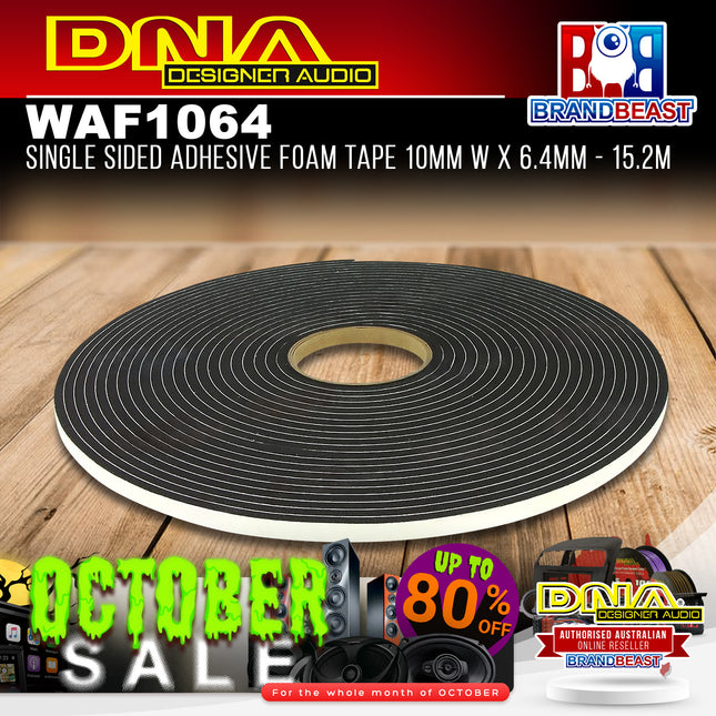 DNA WAF1064 Single Sided Adhesive Foam Tape 10mm x 6.4mm 15.2m