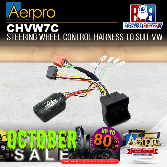 Aerpro CHVW7C Steering Wheel Control Harness Suit Volkswagen Factory Amplified