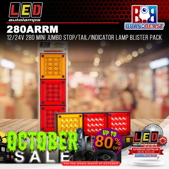 LED Autolamps 280ARRM 12/24V 280 Mini Jumbo Stop/Tail/Indicator Lamp BlisterPack