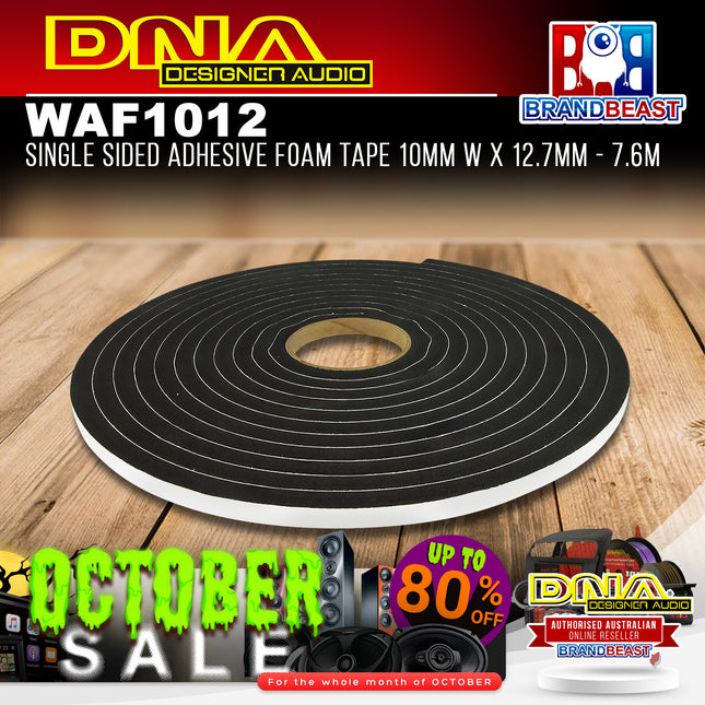 DNA WAF1012 Single Sided Adhesive Foam Tape 10mm W x 12.7mm - 7.6m